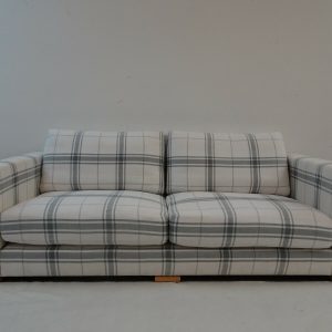Stunning George Smith Square Sofa in Off White check
