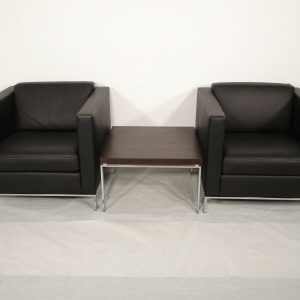 Walter Knoll Foster 500 Black leather chairs and Walter Knoll Wenge wood table  | eBay
