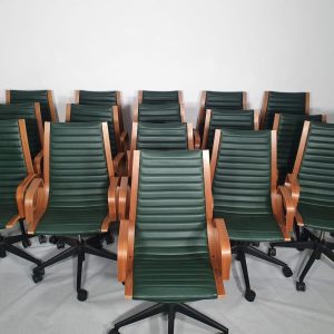 Nein Kamper Ingmar swivel chair in green leather excellent condition  | eBay