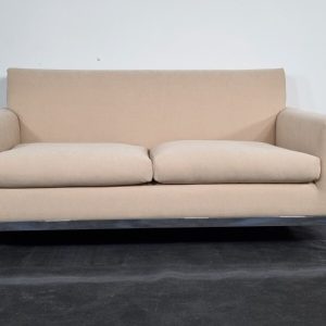 Stunning Minotti compact sofa in cream chenille excellent condition  | eBay