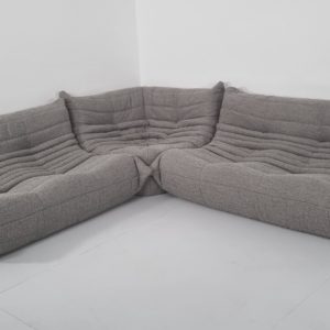 Ligne Roset Togo set 3-seater, 2-seater and corner in grey boucle