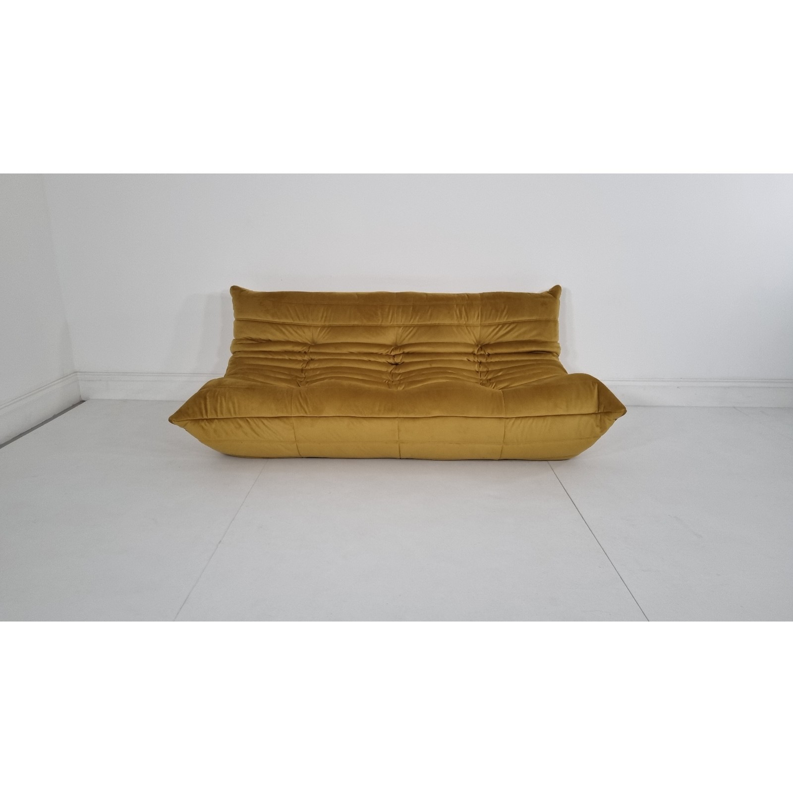 Ligne Roset Togo 3 seater in bronze gold velvet excellent condition | eBay UK