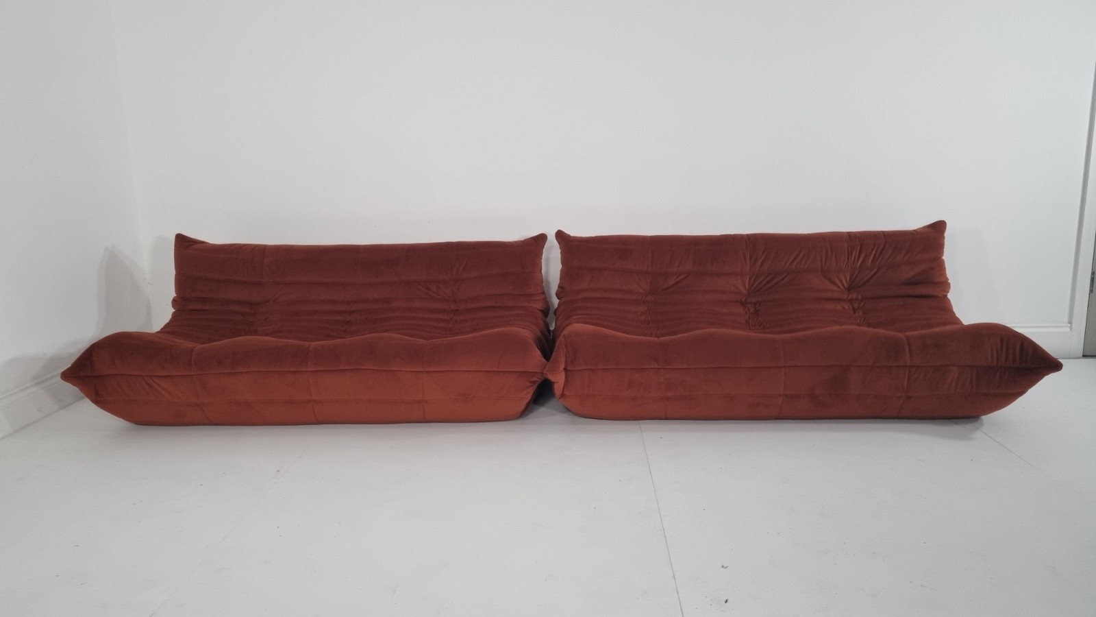 Ligne Roset pair of 3 seater Togo's in russet velvet immaculate | eBay UK - Image 2