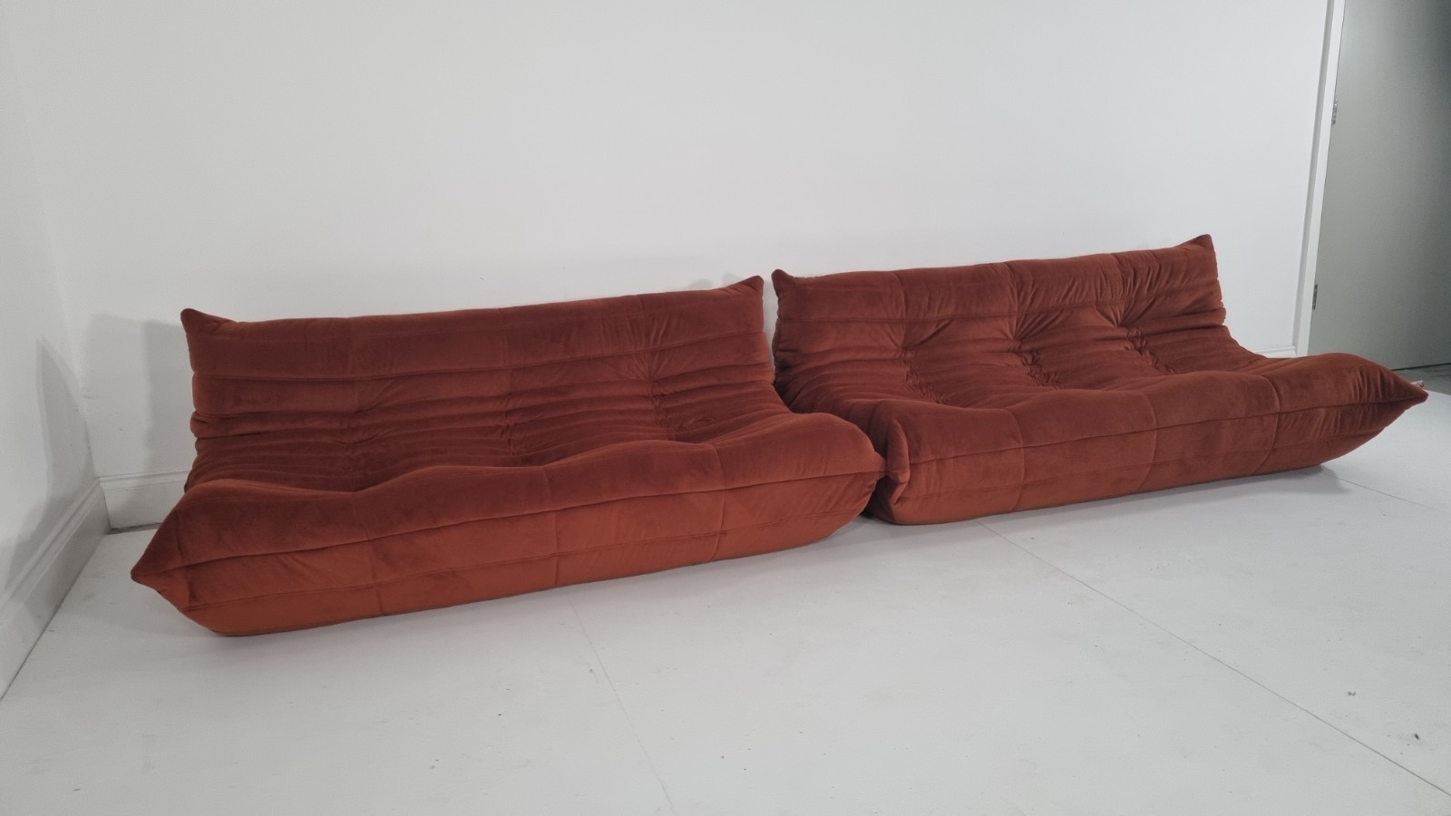 Ligne Roset pair of 3 seater Togo's in russet velvet immaculate | eBay UK - Image 3