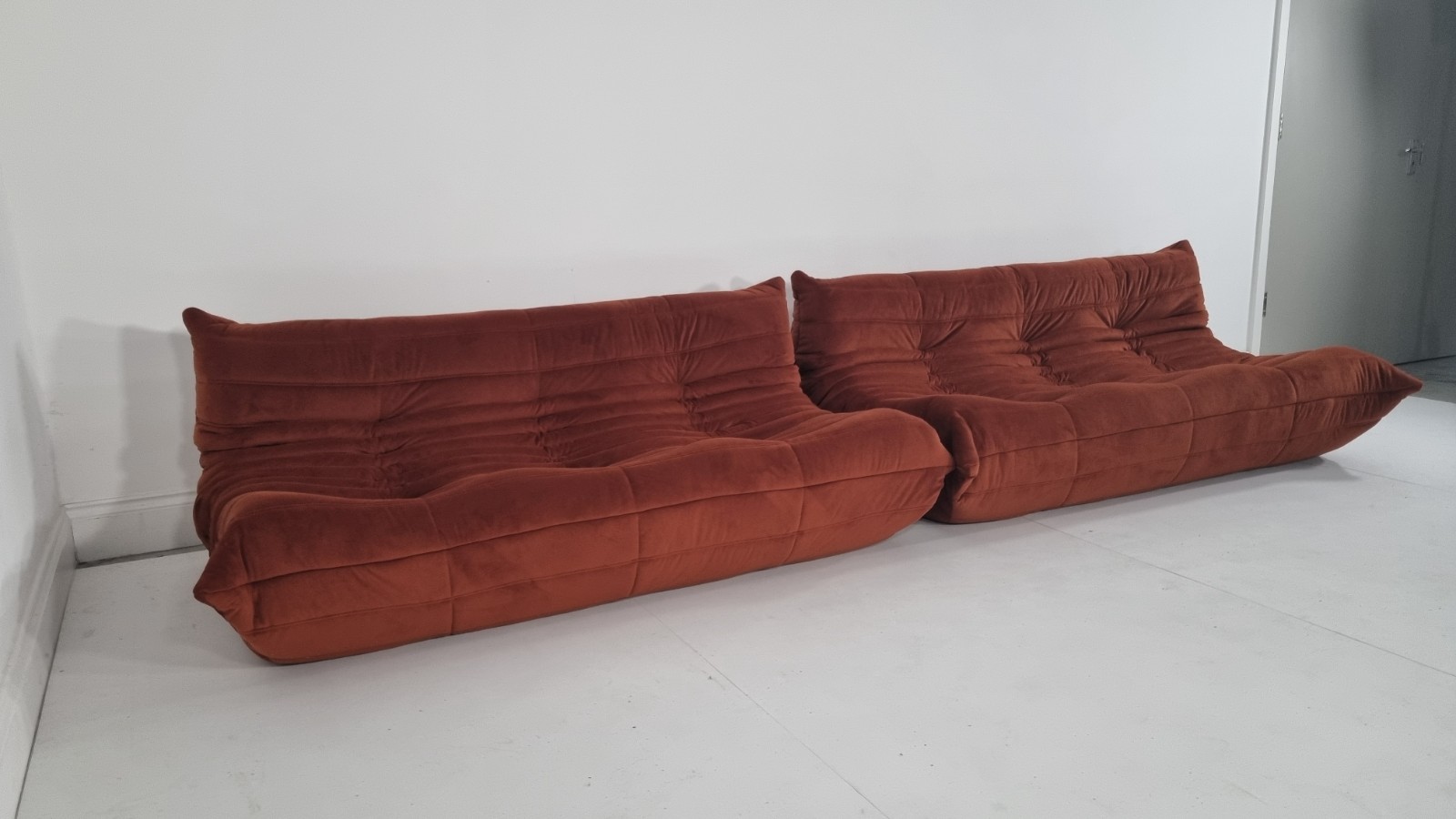 Ligne Roset pair of 3 seater Togo's in russet velvet immaculate | eBay UK - Image 4