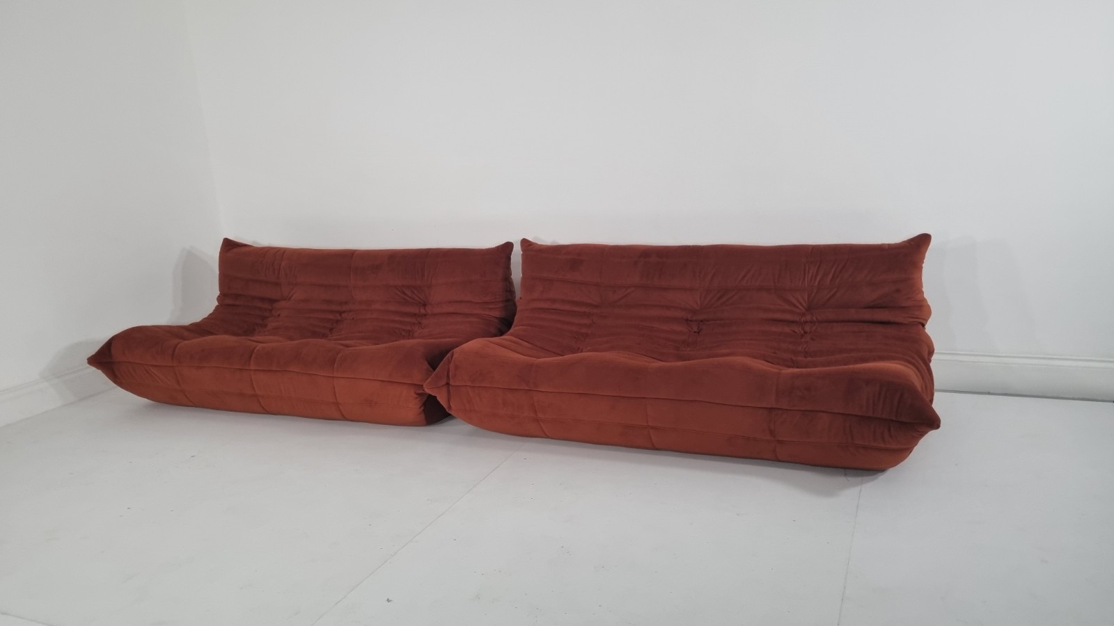 Ligne Roset pair of 3 seater Togo's in russet velvet immaculate | eBay UK - Image 5