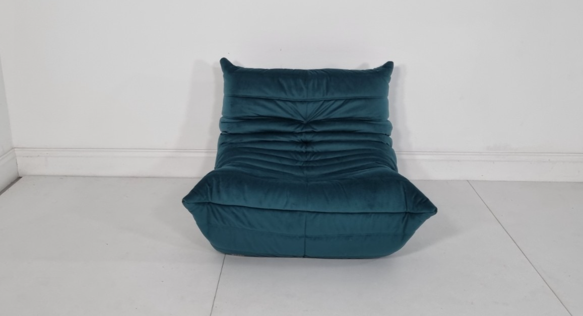 Ligne roset Togo chair in Teal velvet in immaculate condition | eBay UK